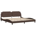 vidaXL Cadru de pat cu lumini LED, maro, 200x200 cm, piele ecologică vidaXL Cadru de pat cu lumini LED, maro, 200x200 cm, piele ecologică