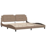 vidaXL Cadru de pat lumini LED, cappuccino, 200x200 cm piele ecologică vidaXL Cadru de pat lumini LED, cappuccino, 200x200 cm piele ecologică