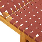 vidaXL Șezlonguri, 2 buc., roșu, lemn masiv de acacia și țesătură vidaXL Șezlonguri, 2 buc., roșu, lemn masiv de acacia și țesătură