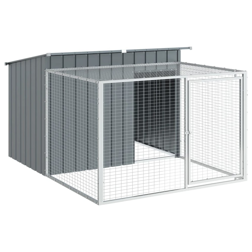 vidaXL Cușcă de câini cu țarc, antracit 153x194x110 cm oțel galvanizat