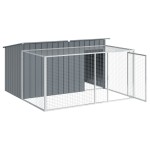 vidaXL Cușcă câine cu țarc antracit 197x194x110 cm oțel galvanizat vidaXL Cușcă câine cu țarc antracit 197x194x110 cm oțel galvanizat