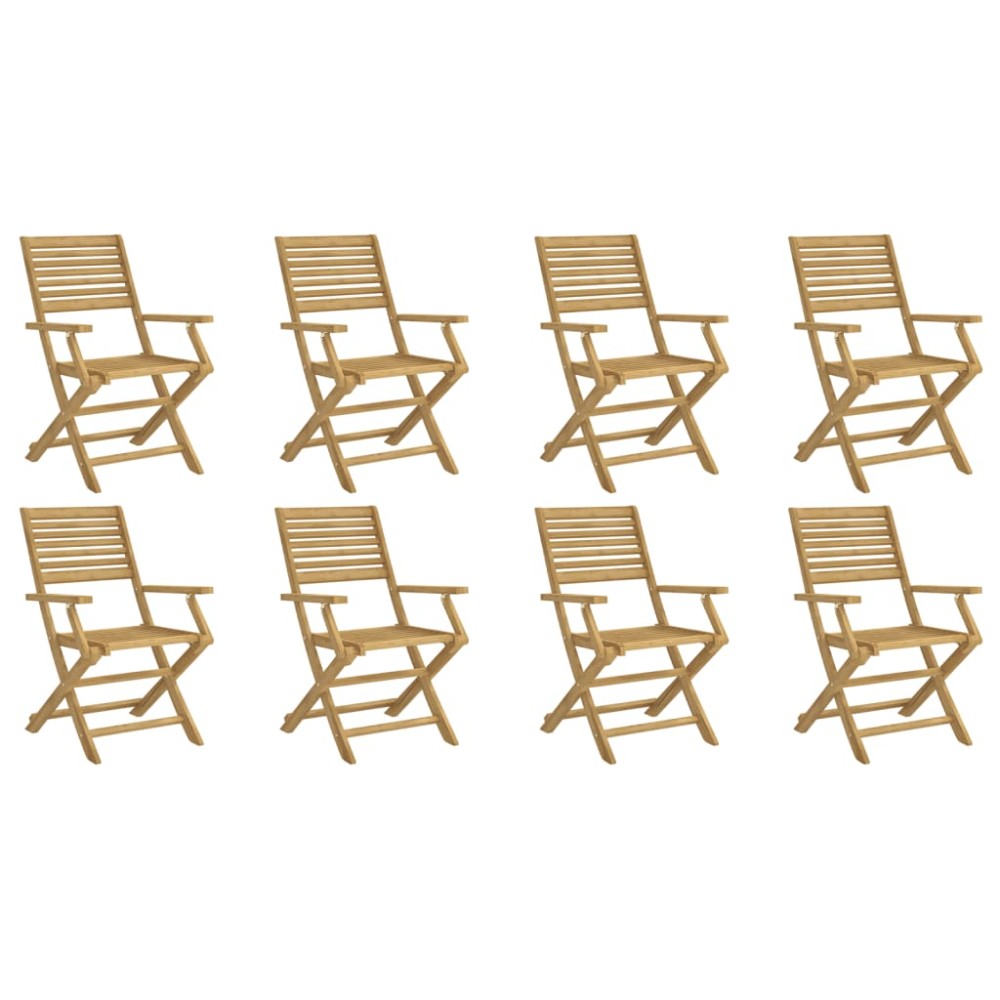 vidaXL Scaune grădină pliante 8 buc 54,5x61,5x86,5cm lemn masiv acacia