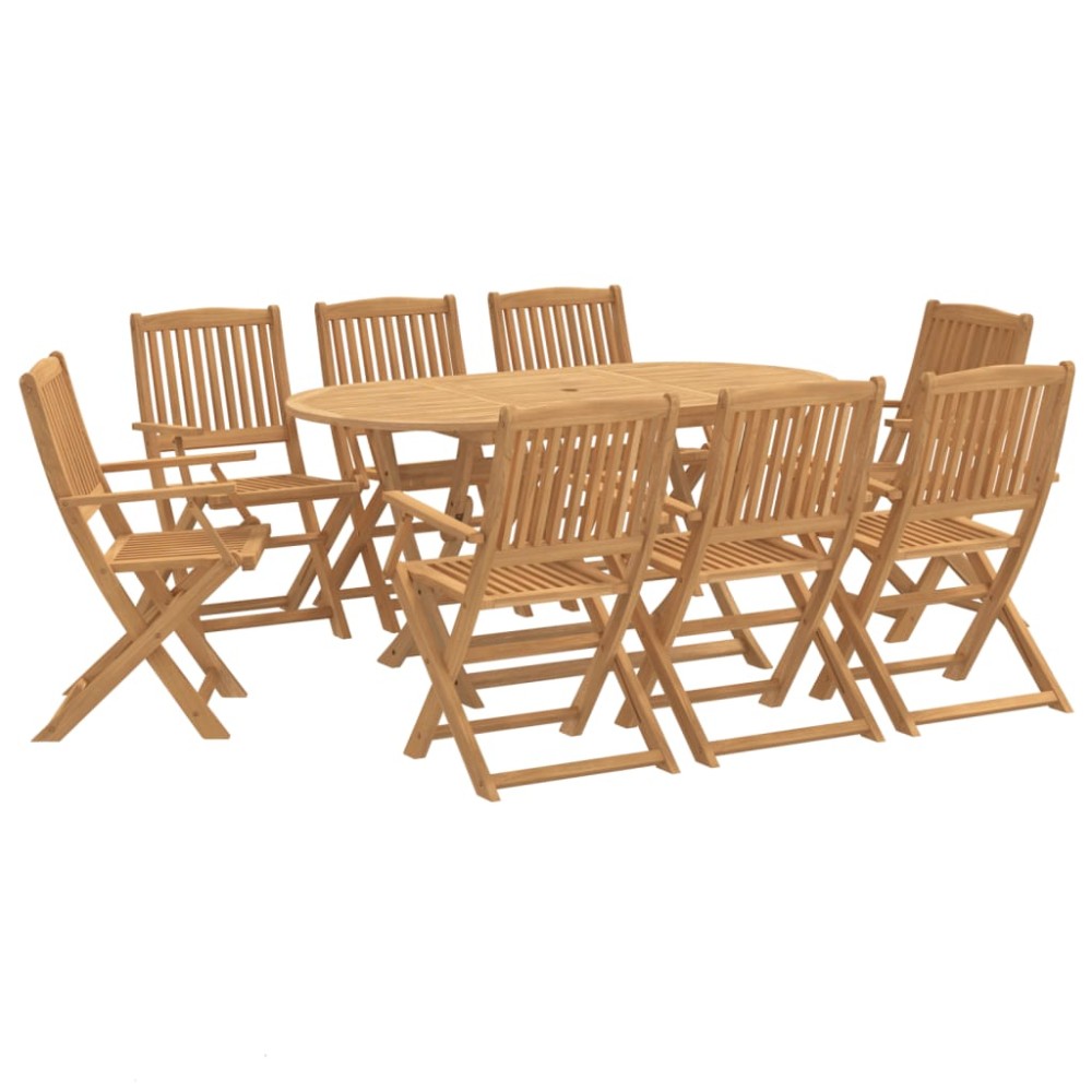 vidaXL Set mobilier de grădină, 9 piese, lemn masiv de acacia