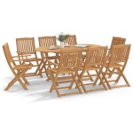 vidaXL Set mobilier de grădină, 9 piese, lemn masiv de acacia vidaXL Set mobilier de grădină, 9 piese, lemn masiv de acacia