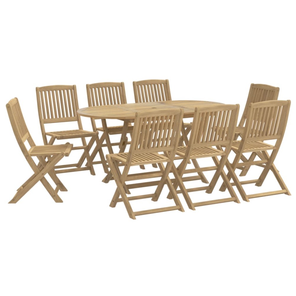 vidaXL Set mobilier de grădină, 9 piese, lemn masiv de acacia