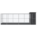 vidaXL Voliera de păsări cu extensie, argintiu, 623x203x216 cm, oțel vidaXL Voliera de păsări cu extensie, argintiu, 623x203x216 cm, oțel