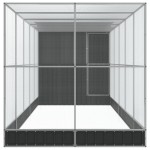 vidaXL Voliera de păsări cu extensie, argintiu, 623x203x216 cm, oțel vidaXL Voliera de păsări cu extensie, argintiu, 623x203x216 cm, oțel