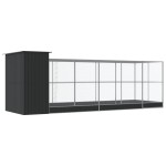 vidaXL Voliera de păsări cu extensie, argintiu, 623x203x216 cm, oțel vidaXL Voliera de păsări cu extensie, argintiu, 623x203x216 cm, oțel