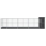vidaXL Voliera de păsări cu extensie, argintiu, 830x203x216 cm, oțel vidaXL Voliera de păsări cu extensie, argintiu, 830x203x216 cm, oțel