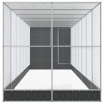 vidaXL Voliera de păsări cu extensie, argintiu, 830x203x216 cm, oțel vidaXL Voliera de păsări cu extensie, argintiu, 830x203x216 cm, oțel