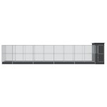 vidaXL Voliera de păsări cu extensie, argintiu, 1037x203x216 cm, oțel