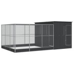 vidaXL Voliera de păsări cu extensie, argintiu, 497x303x216 cm, oțel vidaXL Voliera de păsări cu extensie, argintiu, 497x303x216 cm, oțel