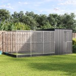 vidaXL Voliera de păsări cu extensie, argintiu, 497x303x216 cm, oțel vidaXL Voliera de păsări cu extensie, argintiu, 497x303x216 cm, oțel