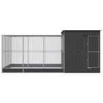 vidaXL Voliera de păsări cu extensie, argintiu, 497x303x216 cm, oțel vidaXL Voliera de păsări cu extensie, argintiu, 497x303x216 cm, oțel