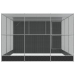 vidaXL Voliera de păsări cu extensie, argintiu, 497x303x216 cm, oțel vidaXL Voliera de păsări cu extensie, argintiu, 497x303x216 cm, oțel