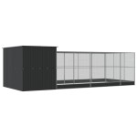 vidaXL Voliera de păsări cu extensie, argintiu, 704x303x216 cm, oțel