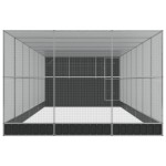 vidaXL Voliera de păsări cu extensie, argintiu, 911x303x216 cm, oțel