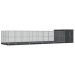 vidaXL Voliera de păsări cu extensie, argintiu, 1118x303x216 cm, oțel