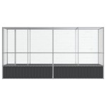 vidaXL Voliera de păsări cu extensie, argintiu, 418,5x107x212 cm, oțel