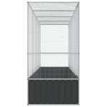 vidaXL Voliera de păsări cu extensie, argintiu, 418,5x107x212 cm, oțel