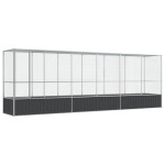 vidaXL Voliera de păsări cu extensie, argintiu, 626,5x107x212 cm, oțel