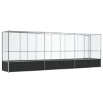 vidaXL Voliera de păsări cu extensie, argintiu, 626,5x107x212 cm, oțel