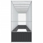 vidaXL Voliera de păsări cu extensie, argintiu, 834,5x107x212 cm, oțel