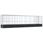 vidaXL Voliera de păsări cu extensie, argintiu, 834,5x107x212 cm, oțel