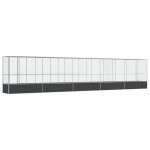 vidaXL Voliera păsări cu extensie, argintiu, 1042,5x107x212 cm, oțel vidaXL Voliera păsări cu extensie, argintiu, 1042,5x107x212 cm, oțel