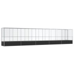 vidaXL Voliera păsări cu extensie, argintiu, 1042,5x107x212 cm, oțel vidaXL Voliera păsări cu extensie, argintiu, 1042,5x107x212 cm, oțel