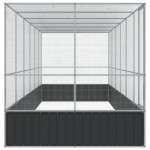 vidaXL Voliera de păsări cu extensie, argintiu, 625x207x212 cm, oțel