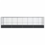 vidaXL Voliera de păsări cu extensie, argintiu, 832x207x212 cm, oțel