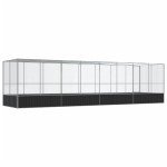 vidaXL Voliera de păsări cu extensie, argintiu, 832x207x212 cm, oțel