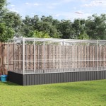 vidaXL Voliera de păsări cu extensie, argintiu, 1039x207x212 cm, oțel vidaXL Voliera de păsări cu extensie, argintiu, 1039x207x212 cm, oțel