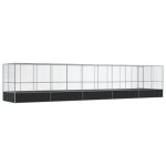 vidaXL Voliera de păsări cu extensie, argintiu, 1039x207x212 cm, oțel vidaXL Voliera de păsări cu extensie, argintiu, 1039x207x212 cm, oțel