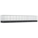 vidaXL Voliera de păsări cu extensie, argintiu, 1246x207x212 cm, oțel vidaXL Voliera de păsări cu extensie, argintiu, 1246x207x212 cm, oțel