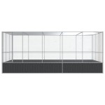vidaXL Voliera de păsări cu extensie, argintiu, 518x307x212 cm, oțel vidaXL Voliera de păsări cu extensie, argintiu, 518x307x212 cm, oțel