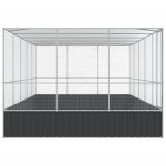 vidaXL Voliera de păsări cu extensie, argintiu, 518x307x212 cm, oțel vidaXL Voliera de păsări cu extensie, argintiu, 518x307x212 cm, oțel