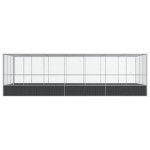 vidaXL Voliera de păsări cu extensie, argintiu, 725x307x212 cm, oțel