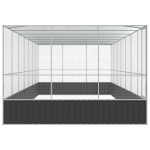vidaXL Voliera de păsări cu extensie, argintiu, 725x307x212 cm, oțel