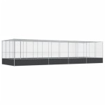 vidaXL Voliera de păsări cu extensie, argintiu, 932x307x212 cm, oțel