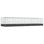 vidaXL Voliera de păsări cu extensie, argintiu, 1139x307x212 cm, oțel vidaXL Voliera de păsări cu extensie, argintiu, 1139x307x212 cm, oțel
