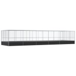 vidaXL Voliera de păsări cu extensie, argintiu, 1139x307x212 cm, oțel vidaXL Voliera de păsări cu extensie, argintiu, 1139x307x212 cm, oțel