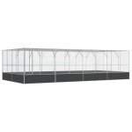 vidaXL Voliera de păsări cu extensie, argintiu, 832x414x212 cm, oțel vidaXL Voliera de păsări cu extensie, argintiu, 832x414x212 cm, oțel