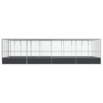 vidaXL Voliera de păsări cu extensie, argintiu, 832x414x212 cm, oțel vidaXL Voliera de păsări cu extensie, argintiu, 832x414x212 cm, oțel