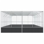 vidaXL Voliera de păsări cu extensie, argintiu, 832x414x212 cm, oțel vidaXL Voliera de păsări cu extensie, argintiu, 832x414x212 cm, oțel