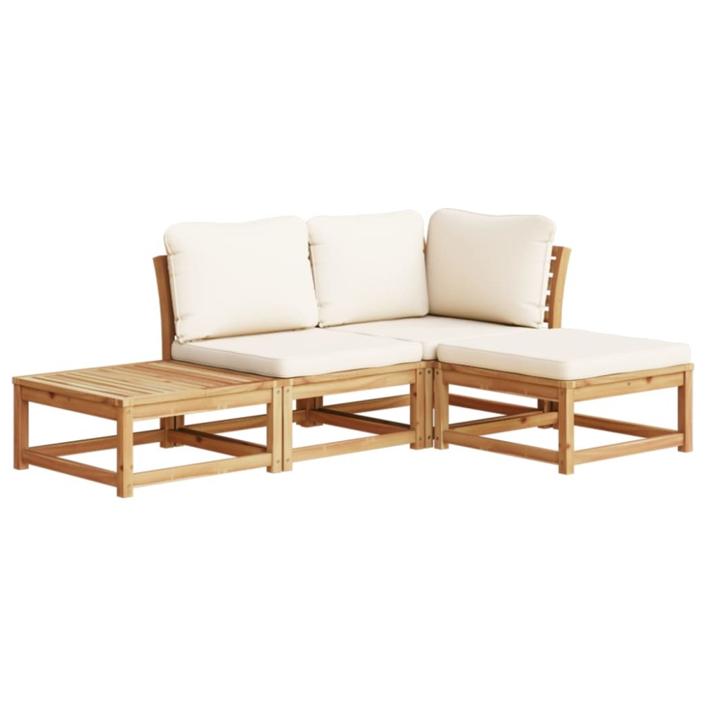 vidaXL Set mobilier de grădină cu perne, 4 piese, lemn masiv de acacia