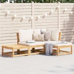 vidaXL Set mobilier de grădină cu perne, 4 piese, lemn masiv de acacia vidaXL Set mobilier de grădină cu perne, 4 piese, lemn masiv de acacia