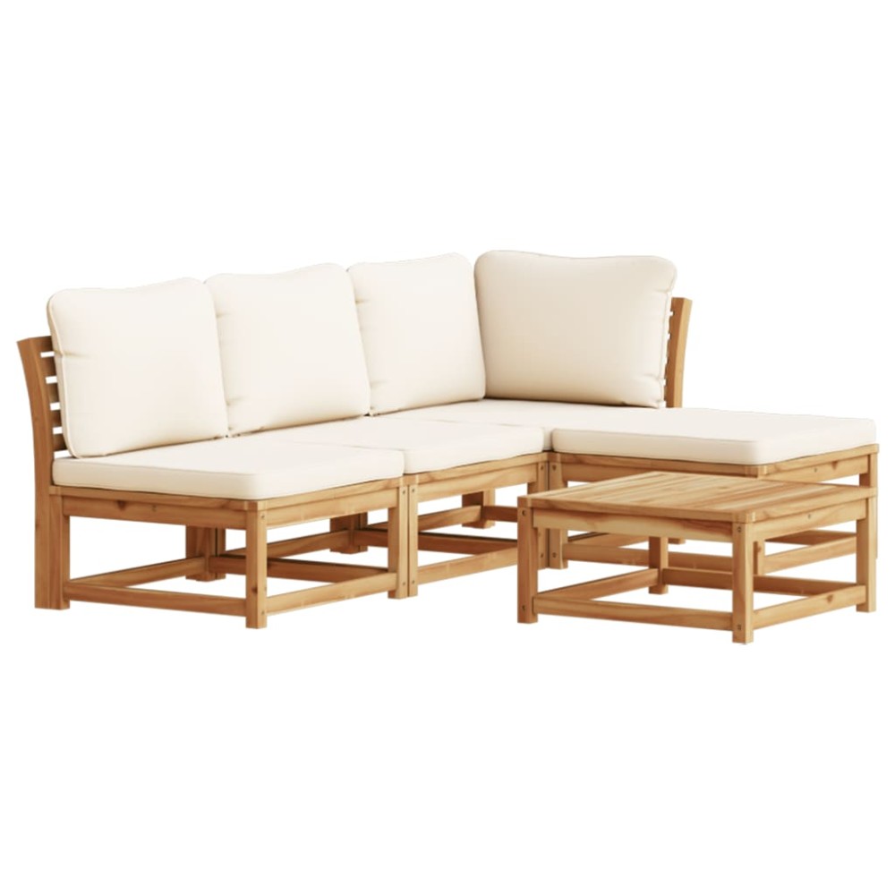 vidaXL Set mobilier de grădină cu perne, 5 buc., lemn masiv acacia