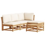 vidaXL Set mobilier de grădină cu perne, 5 buc., lemn masiv acacia vidaXL Set mobilier de grădină cu perne, 5 buc., lemn masiv acacia